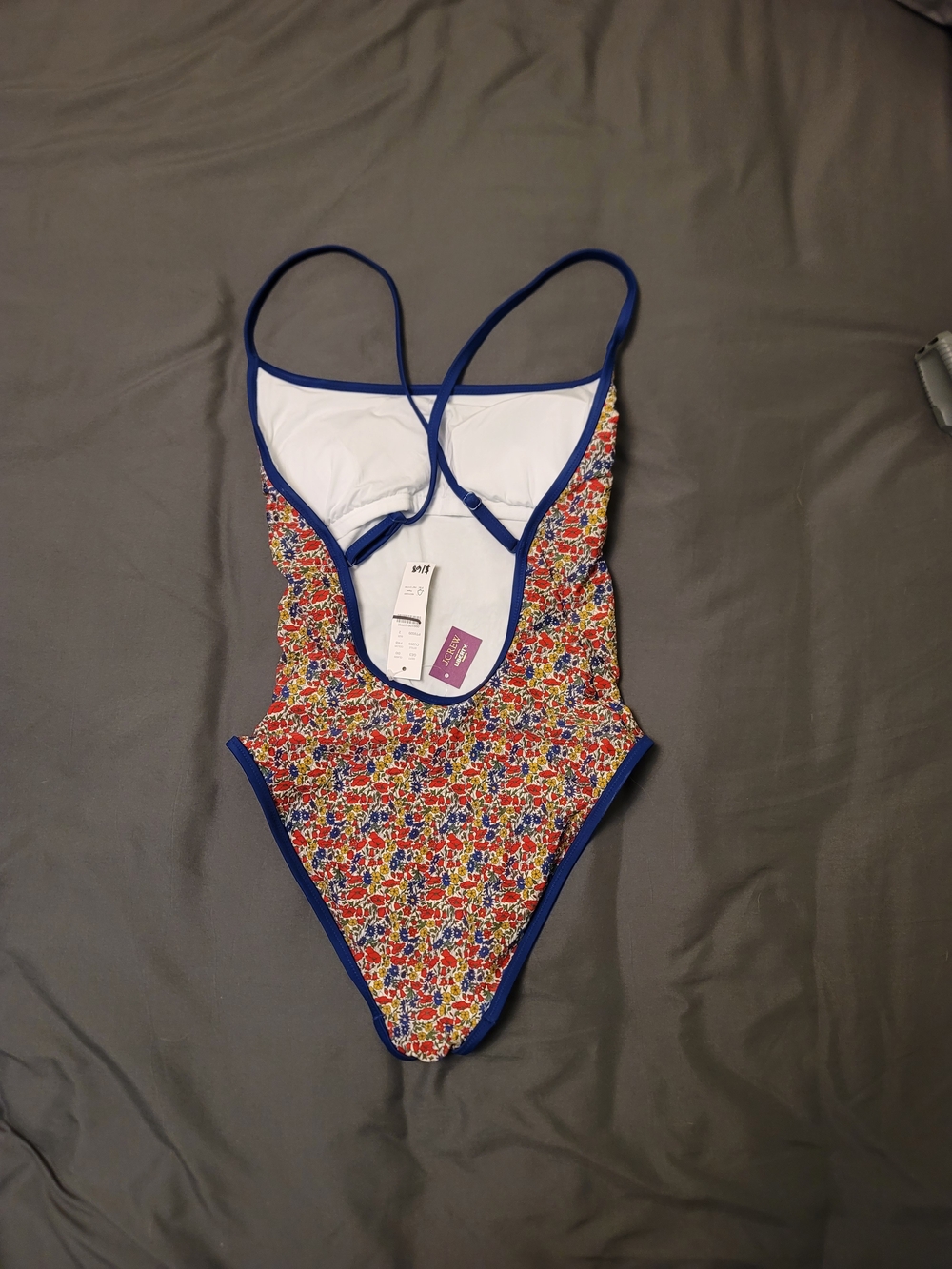 J. Crew Liberty Floral Strappy One Piece Swimsuit Size 2 Crossback NWT - Picture 3 of 7